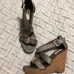 Steve Madden Brown Wedge Sandals